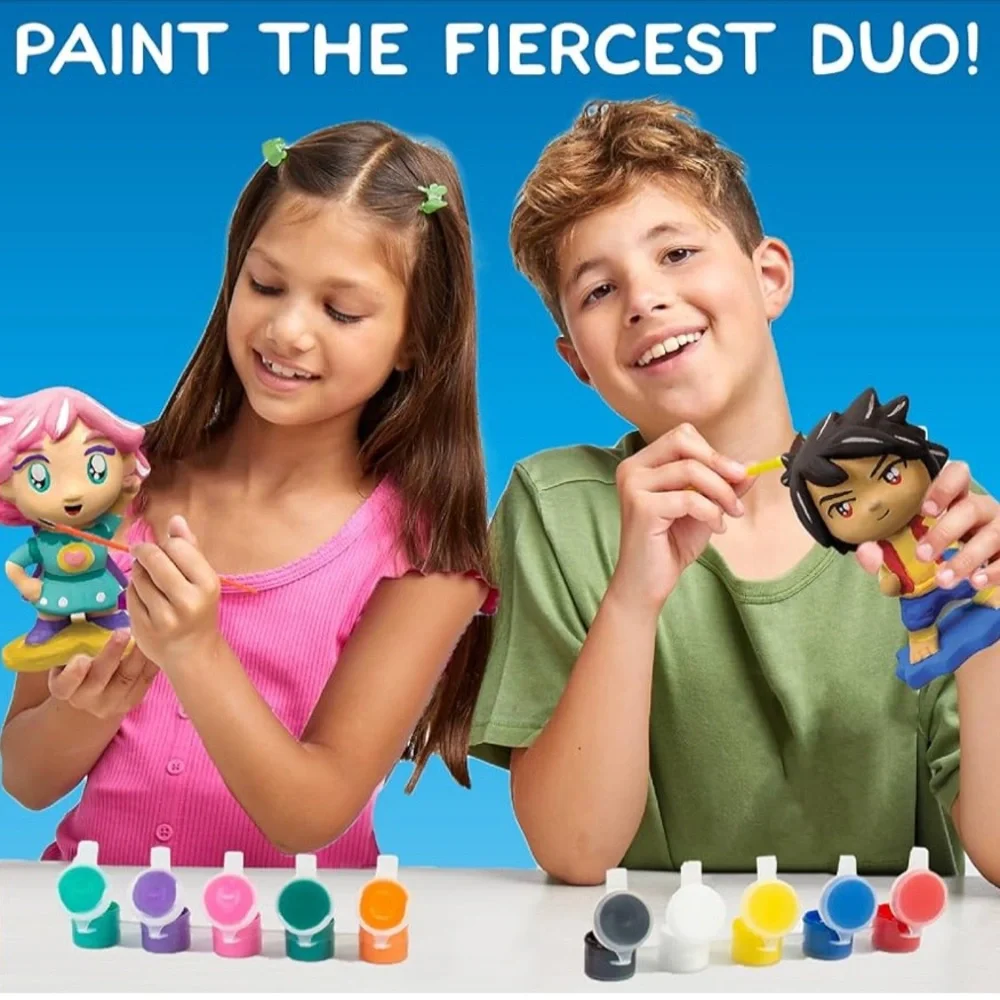 Set of 2 Paint Your Own 3D Ceramic Anime Figurines - NWT